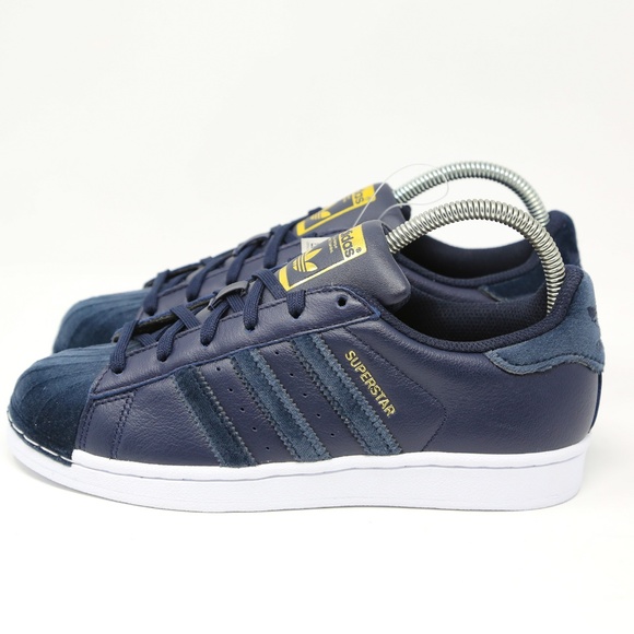 adidas SuperStar Womens Navy Blue White Shell Toe - Picture 4 of 8